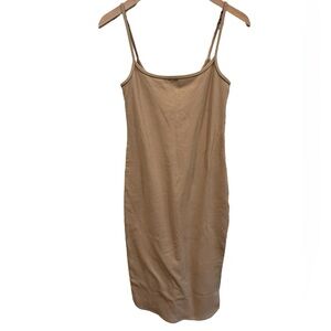 Abercrombie and Fitch A&F Tan Nude Ribbed Slip Dress Spaghetti‎ Strap- Medium